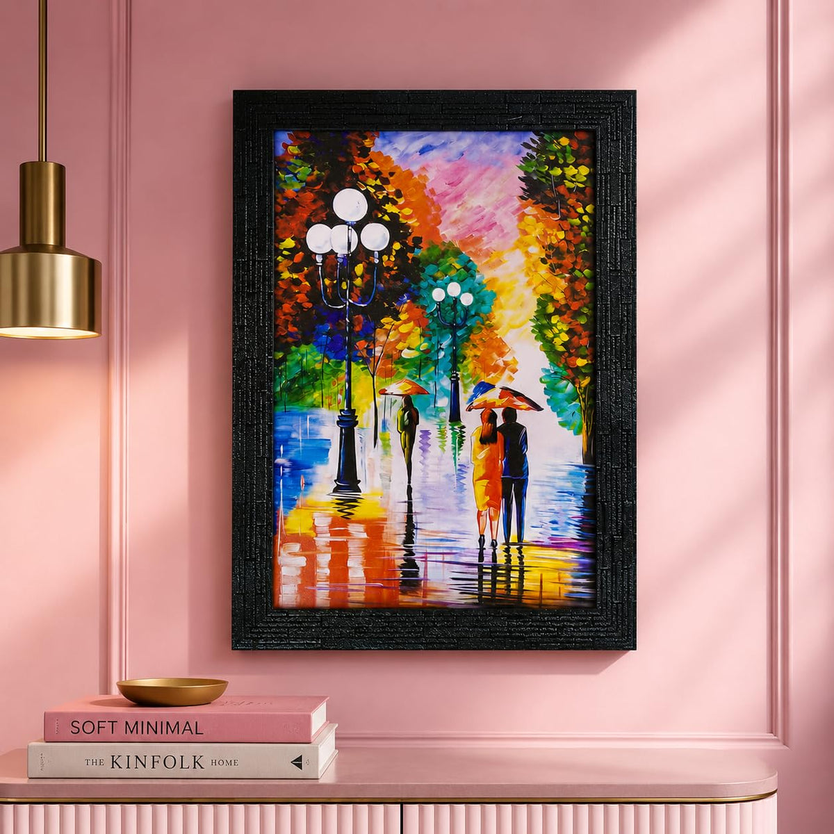 Abstract Art Wooden Framed Painting | Ready to Hang- (Wooden Frame, Multicolor, 10inch x 14 inch)