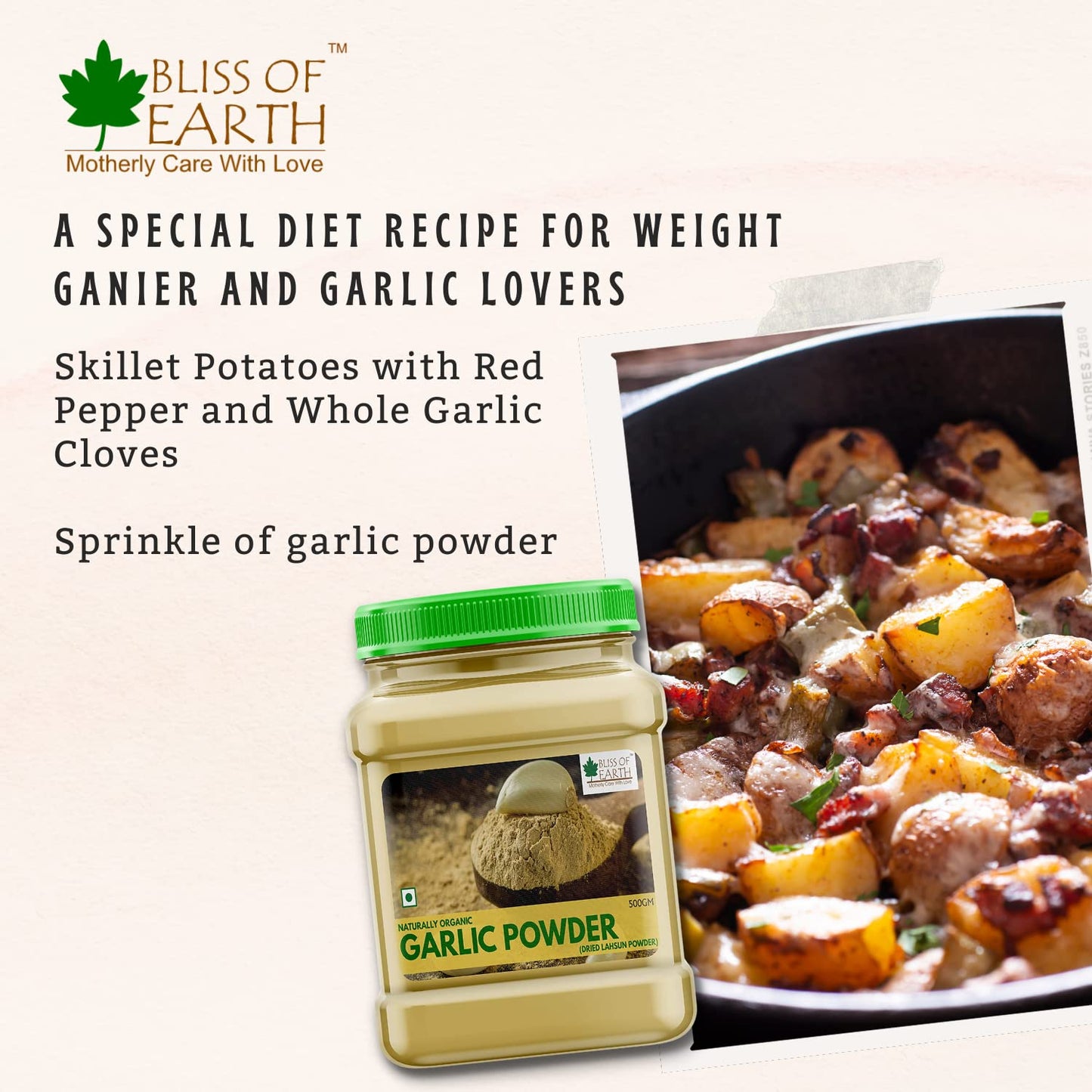 Bliss of Earth 200gm Naturally Organic Garlic Powder Dried For Cooking