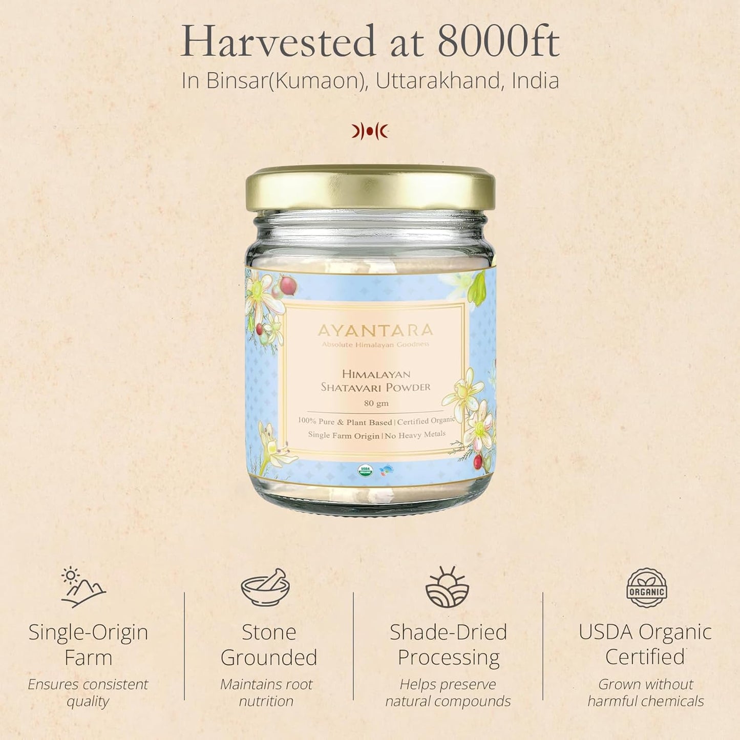 Himalayan Shatavari Powder - 80g | 100% Natural & Organic | Supports Women’s Health & Hormonal Balance, Lactation, PCOS & PMS | Immunity & Vitality Booster | No Preservatives | Lab Tested
