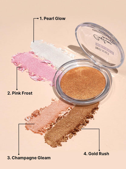Swiss Beauty Select Cushion Mousse Highlighter| Lit-From-Within Finish | Glowy & Dewy Skin | Enriched With Nourishing Macadamia Oil | Four Gorgeous Shades | Shade-2. Pink Frost, 10g