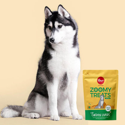 Rawr4dogs Zoomy Treats | Freeze-Dried Chicken Livers | Rich in Iron & Vitamin-A, Vitamin B12 | No Preservative | Training Treats for Dogs | 45GMS,All Life Stages