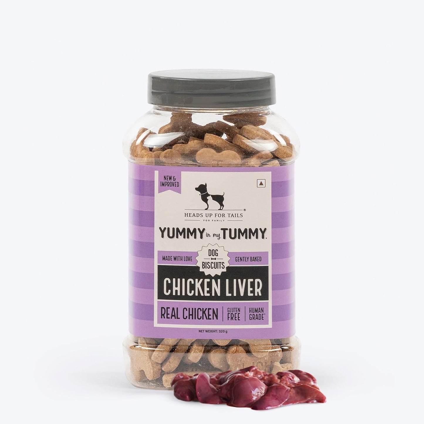 Yummy in My Tummy by HUFT Chicken Liver Dog Biscuits – 800 gm | Crunchy Treats for Puppies & Adult Dogs | High-Protein Snack | Made with Real Ingredients | Ideal Training Treat for All Breeds Dogs
