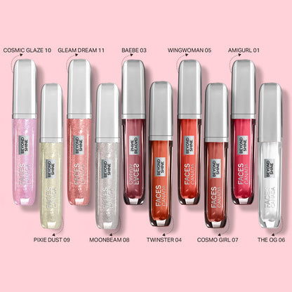 FACESCANADA Faces Canada Beyond Shine Lip Gloss - Wingwomen 05, 3Ml | Lightweight Non-Sticky Luxurious Texture For Glossy Lips | Instant Shine | Fuller, Supple & Plump Lips | 24Hr Hydration