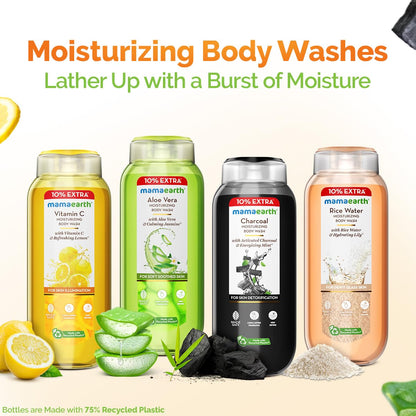 Mamaearth Vitamin C Moisturizing Body Wash with Vitamin C & Refreshing Lemon Scent for Skin Illumination- 275ml|Deeply Cleanses|Intensely Moisturizes|Long-Lasting Fragrance|Radiant Glow|All Skin Types