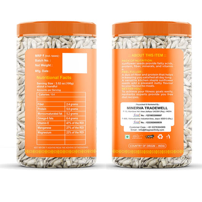 GreenFinity Raw Pumpkin & Sunflower Seeds | Pack of 2 × 250g (500g) | High Protein & Fibre | Unsalted, Healthy Ready-to-Eat Super Seeds | Fresh Jar Pack