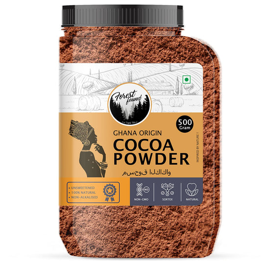 Forest Found 100% Pure Dark Cocoa Powder| Unsweetened Natural Dutch Process Cacao for Baking, Chocolate Making, Cakes & Smoothies | Rich Aroma, Keto Friendly & Vegan Cocoa Powder