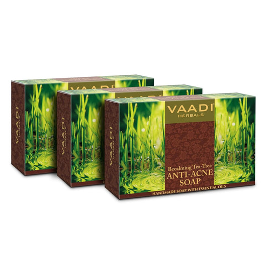 Vaadi Herbals Becalming Tea Tree Soap Anti Acne Therapy, 75gms x 3