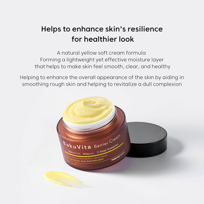 THANKYOU FARMER Bakuvita Barrier Cream (50ml) Day & Night Korean Moisturizer with Bakuchiol Retinol Alternative, Vitamin C + E, Deep Hydration, Skin Barrier Repair, Radiant Glow, Lightweight, Non-Sticky Daily Face Cream