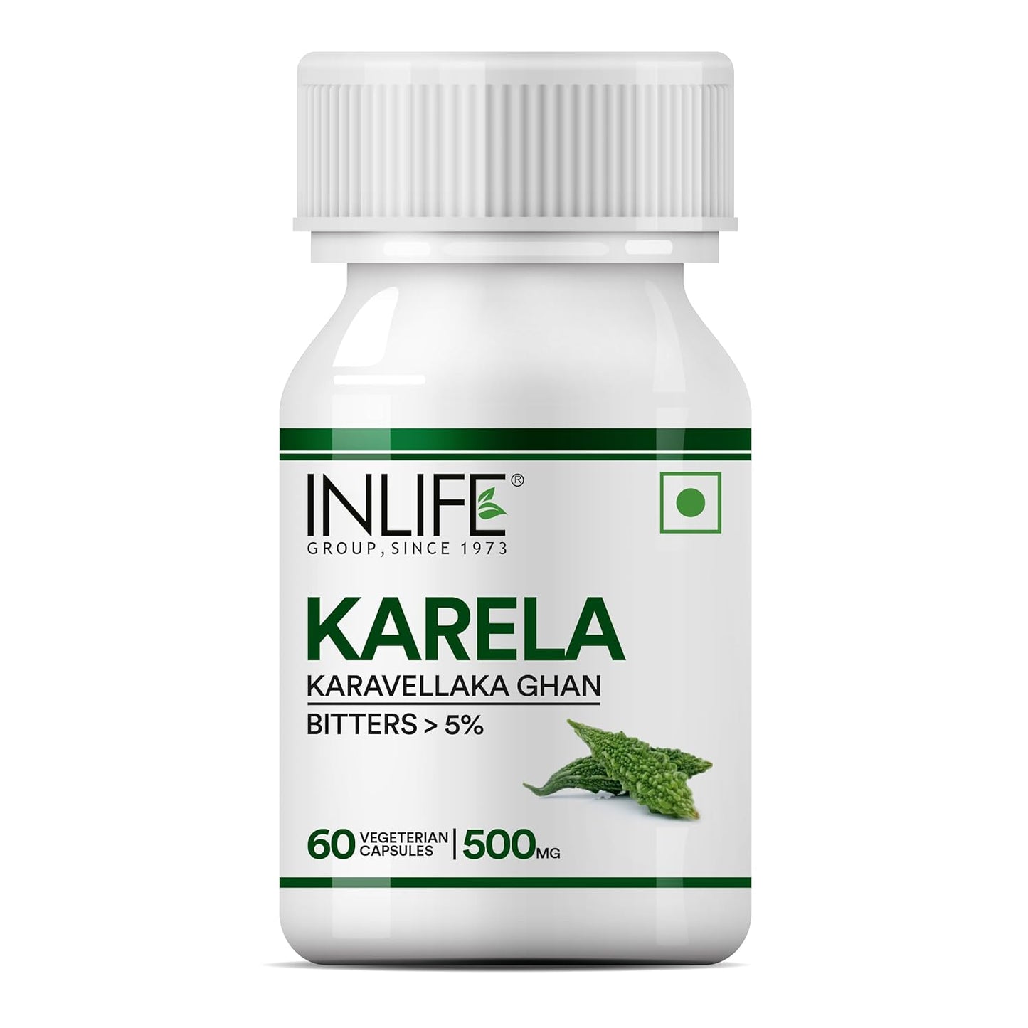 INLIFE Karela Capsules 500mg | Extract - Ayurvedic Herbal Supplement for Sugar Management - 60 Vegetarian Capsules (Pack of 1)