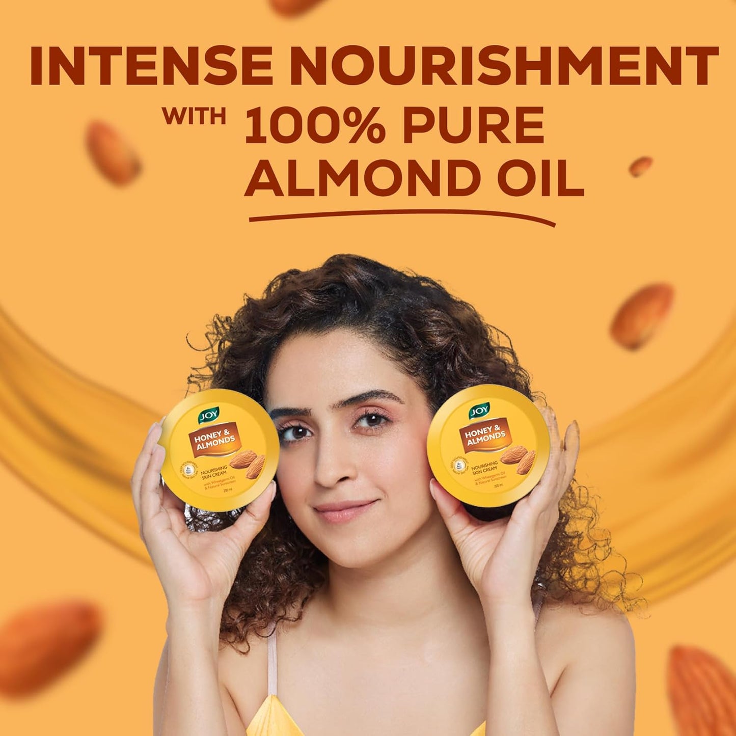 Joy Honey & Almonds Deep Nourishing Moisturizer for Dry Skin | Cold Cream for Face, Hands & Body | Contains Natural Sunscreen for Glowing Skin | Retains Natural Moisture Balance, 500ml