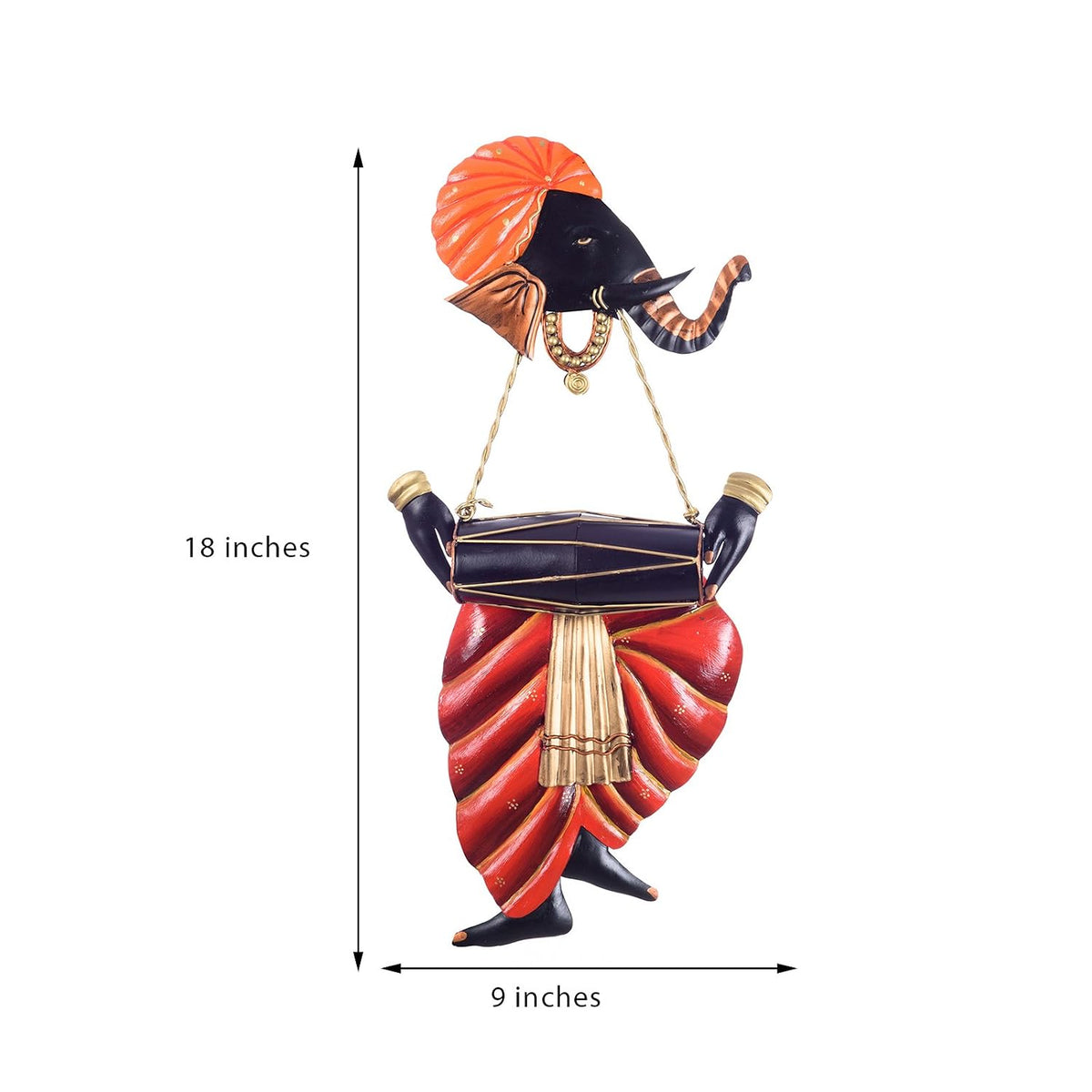 Lord Ganesha Playing Dholak Wall Hanging