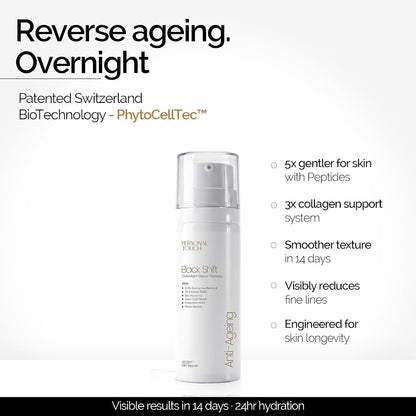 PERSONAL TOUCH SKINCARE Backshift Anti-Aging Face Cream | Youthifying Peptide, Niacinamide & 0.3% Granactive Retinoid (HPR) | Wrinkle Repair, Firming & Collagen Boost | 30ml