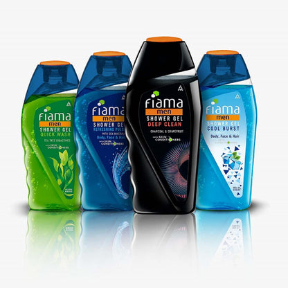 Fiama Men Body Wash Shower Gel Cool Burst, 250ml, Body Wash for Men, feel 3° cooler, with Skin Conditioners for Cool & Refreshed Skin, Mens Moisturizing Bodywash