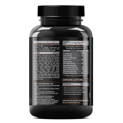 MuscleBlaze MB-Burner PRO (60 Tablets) | L- Carnitine, Garcinia Cambogia, Caffeine, Green Tea, Coleus Forskohlii, Green Coffee Bean, Black Pepper Extract with Chromium Picolinate