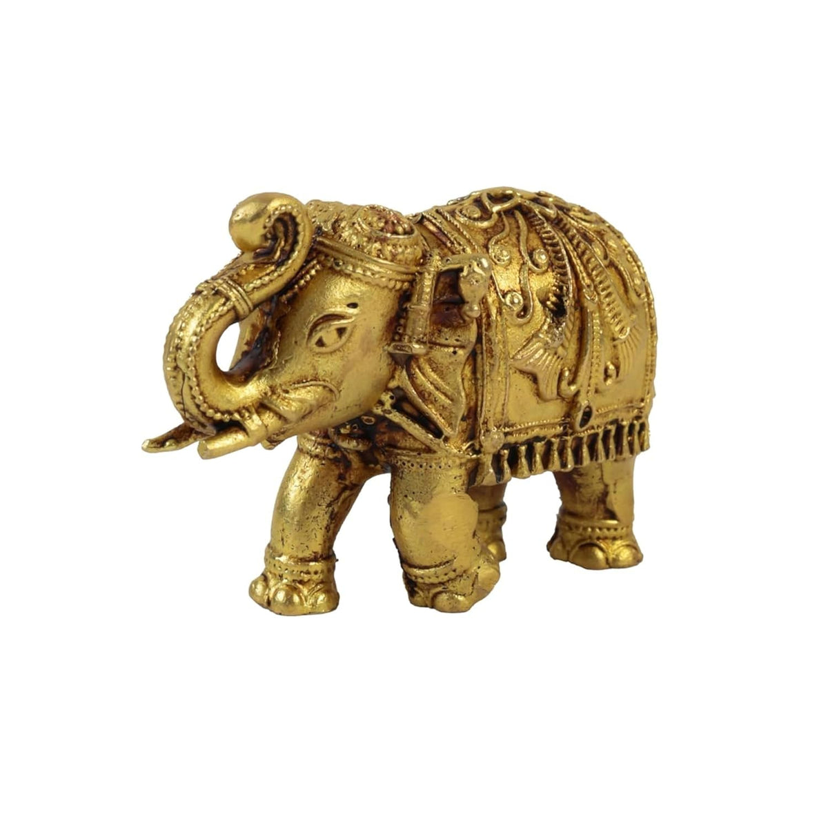 1.5 Inch Pure Brass Elephant Statue | Vastu Showpiece for Home Temple, Mandir, Office Desk & Living Room | Good Luck Gift & Home Decor
