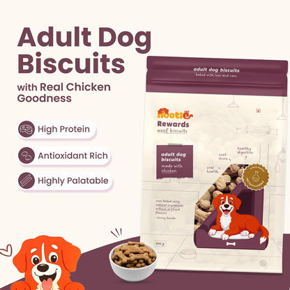 Nootie Chicken Puppy Biscuits - Chicken & Peanut Butter Flavoured Treats for Puppies | Protein-Rich, Highly Digestible & Nutritious | Suitable for All Breeds | 900g