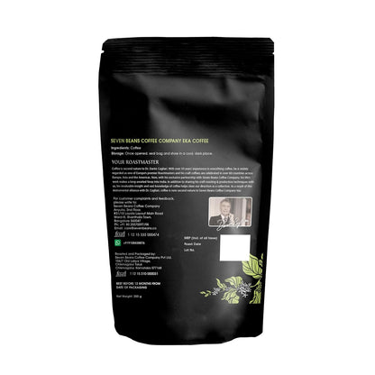 Seven Beans Eka | Coffee Maker Grind | Medium Dark Roast | Earthy with hints of Pepper & Walnut Notes | Arabica & Robusta Blend | Italian Style Coffee | Italian Roastmaster Crafted – 250g