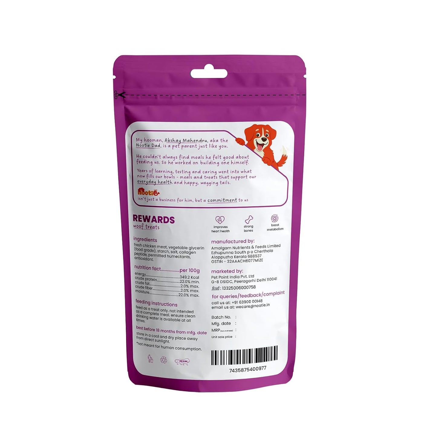 Nootie Rewards Soft Chicken Cubes for Dogs 50g | High Protein Dog Treats