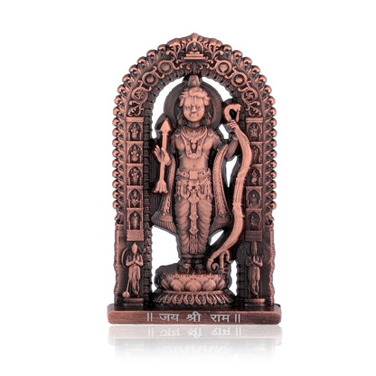Lord Ram Idol | Ram Darbar Murti for Car Dashboard & Home Temple | Shri Ram Statue for Pooja Room & Gift Purpose (Antique Finish) (Copper Color, Height - 2.7 Inch)