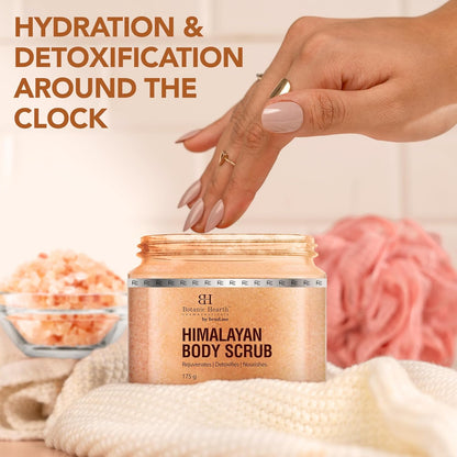 Botanic Hearth Body Scrub for Women & Men | Himalayan Salt Body Scrub for Tan Removal & Deep Exfoliation | Hydrating Bathing Scrub for Smooth, Radiant Skin | 175 g