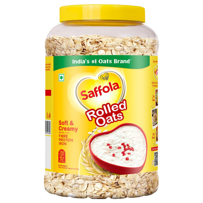 Saffola Oats, 13g High Protein, 10g High Fibre | Instant Rolled Oats | Soft and Creamy | Helps manage weight