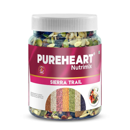 PUREHEART Nutrimix – Sierra Trail | Premium Seed & Berry Mix with Sunflower, Pumpkin, Cranberry, Raisins & Flax | High Fiber Superfood Snack for Energy & Digestion