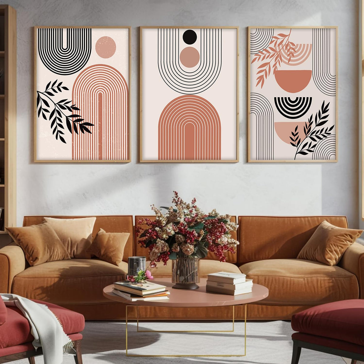 Boho Painting for Wall Decoration - Modern Art Wall Decor Framed Painting for Living Room Bedroom - Framed Wall Posters/Paintings with Frame (Boho 4, 13x19 inch)