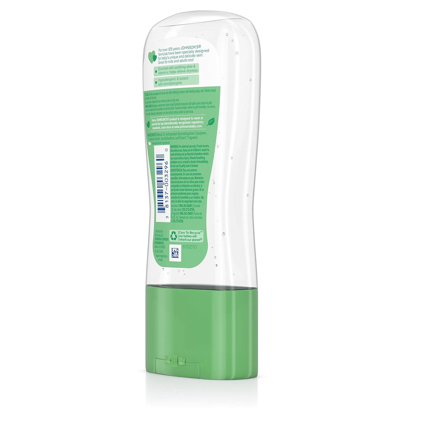 Johnson's Baby Gel Oil with Aloe & Vitamin E 6.5 Ounces
