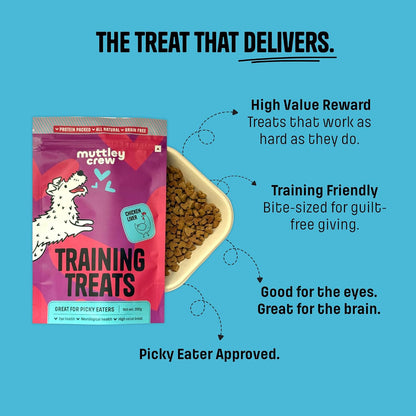 Muttley Crew Dog Training Treats with Real Chicken Liver | Healthy Adult Dog Treats for Easy Digestion | All Natural | Grain-Free | Gluten-Free | No Preservatives | No Added Flavour (100g)