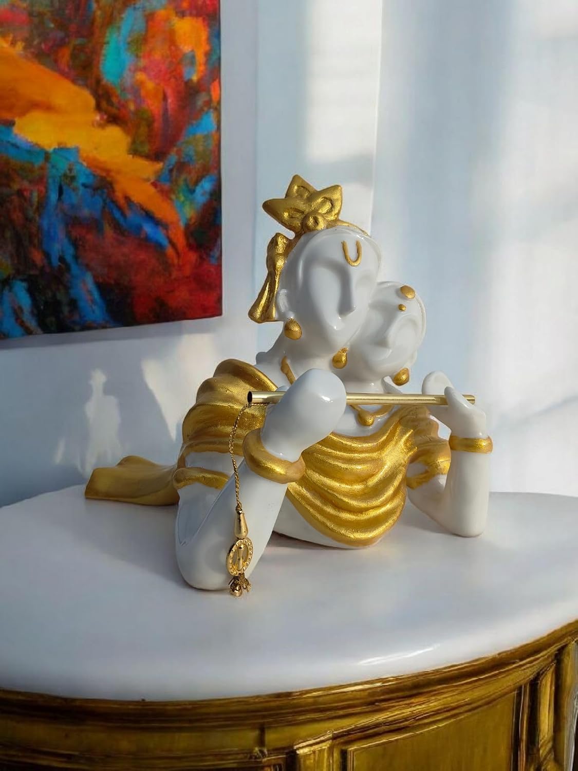 Radha Krishna Religious Idol, Decorative Statue for Home Temple, Gift Showpiece for Living Room size-18x11x23 cm