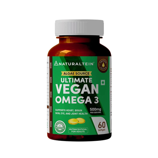 Bottle of Anaturaltein Ultimate Vegan Omega 3 supplement on a white background