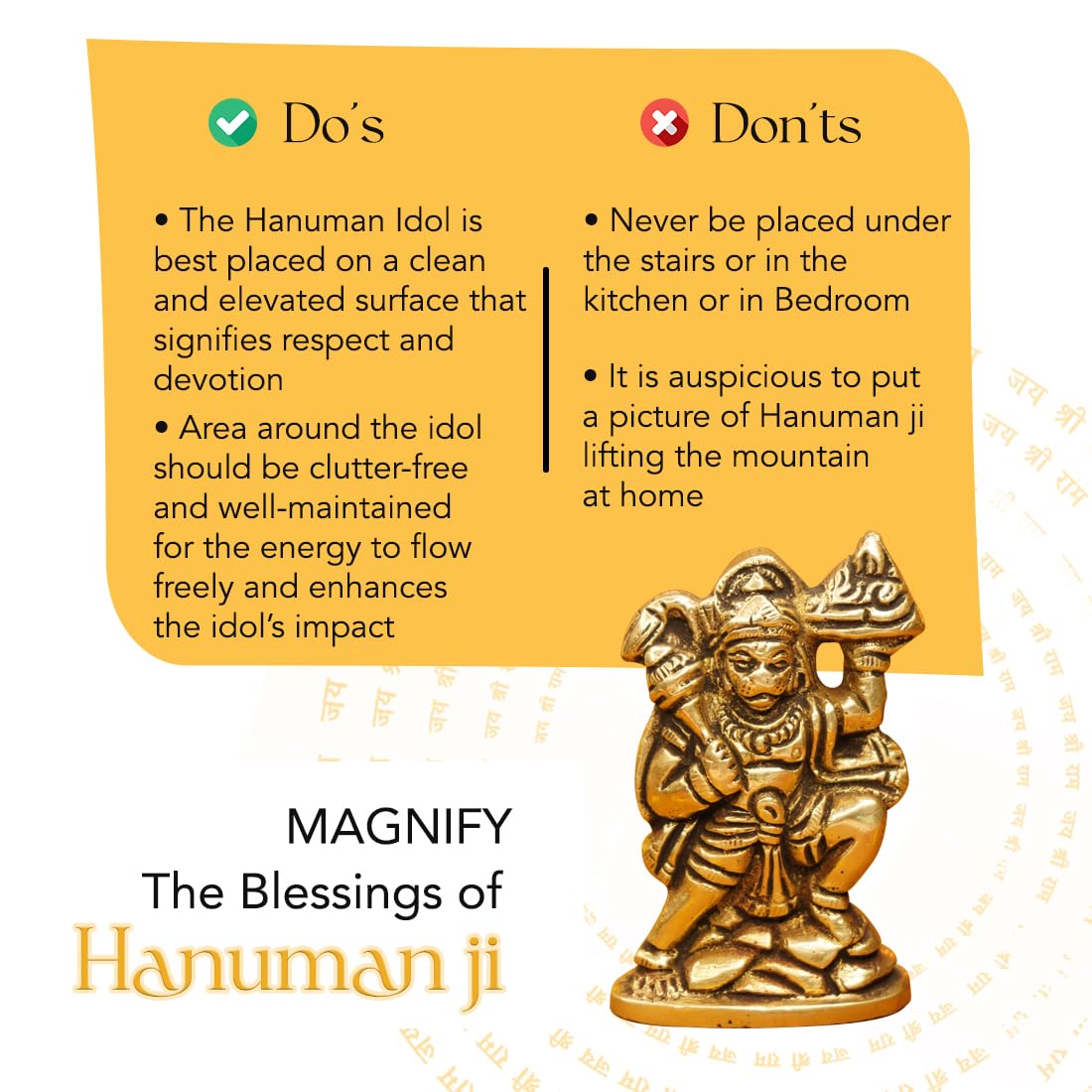 100% Pure Brass Hanuman Ji Murti for Home Puja (Size: 6 cm) | Lord Hanuman Idol for Desk, Car and Home Decor | Balaji Idol | Bajrangbali Murti | Bahubali Hanuman Idol