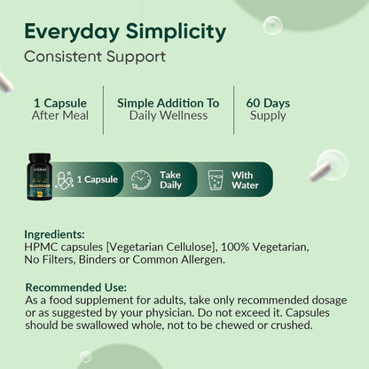 Vitacost supplement bottle with usage instructions and product details on a green background