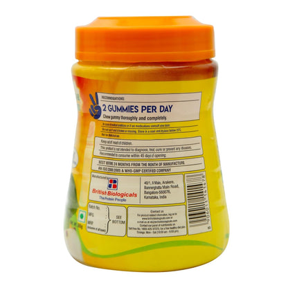 Yellow container with orange lid on a white background