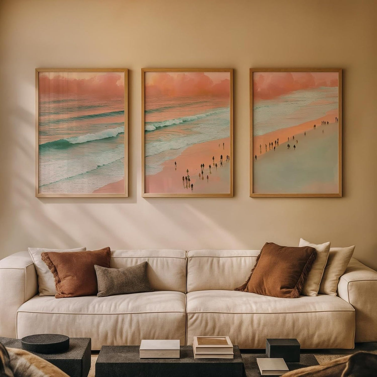 Big Modern Framed Posters Wall Decor Paintings For Living Room, Bedroom/Big Paintings For Wall Decoration, Frames For Wall Decor Set of 3 (13x19 Inches) (Costal)