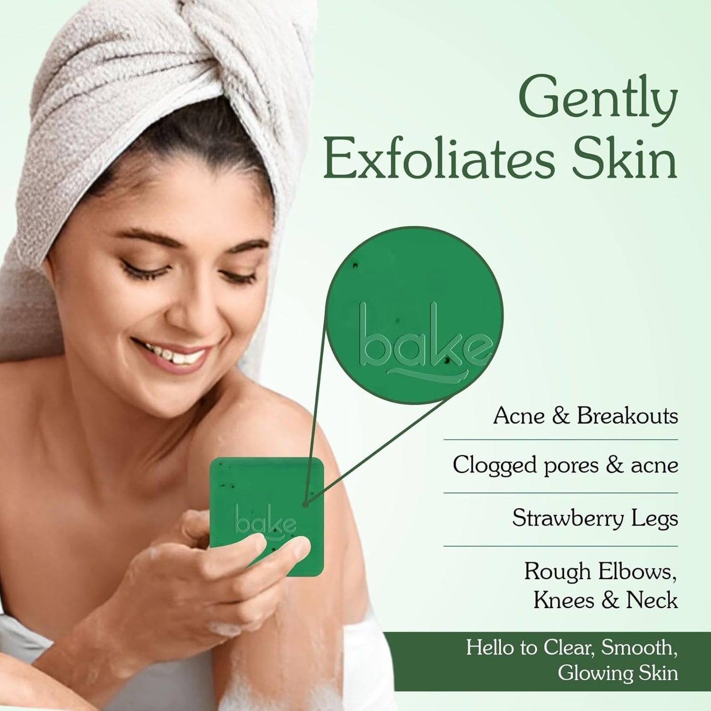 BAKE 10% AHA + 1% BHA Scrub Treatment Soap with Lactic Acid, Glycolic Acid, 1% Salicylic Acid | For Clogged Pores, Exfoliation, Strawberry Skin & Bright Underarms | Soap for Women & Men | 100g x 2