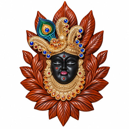 Decorative Goddess Wall Hanging for Home Temple & Pooja Room | Traditional Indian Religious Wall Decor with Leaf Design | 2 Feet Height x 1.5 Feet Width | Spiritual Home Decoration for Living Room, Entrance & Festive Décor-1 Pcs