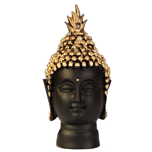 Resin Buddha Head Idol Statue | Buddha Head Meditation & Spiritual Showpiece for Home, Office, Living Room, Pooja Room & Garden Dcor | Feng Shui Figurine Gift for Positive Energy