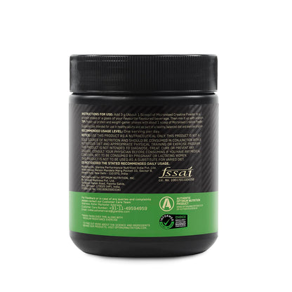 Black container with green label featuring Issai branding on a white background