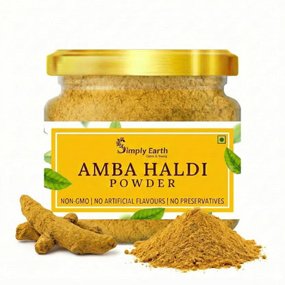 Simply Earth Pure & Natural Amba/Kasturi Haldi Powder | Immunity Booster, Anti-Oxidant, Anti-Inflammatory Turmeric | Skin & Face Pack - Wild Turmeric - 100 GM