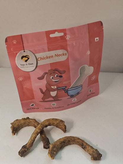 Tojo & Don Dehydrated Chicken Necks for Dogs, 200 g | Natural Chicken Dog Treats & Dental Chews | Single Ingredient | Grain-Free & Gluten-Free | Crunchy Treats for Puppies & Adult Dogs
