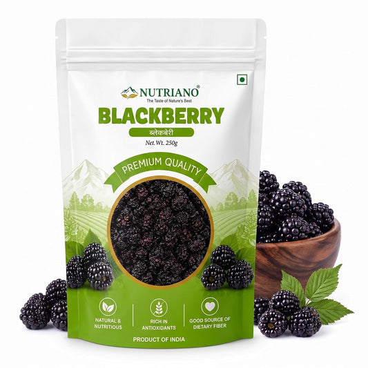 NUTRIANO Premium Dried Blackberries 250g | Whole Natural Dried Blackberry | No Added Sugar | Rich in Dietary Fiber | Healthy Snack for Smoothies, Yogurt, Oatmeal, Baking & Trail Mix