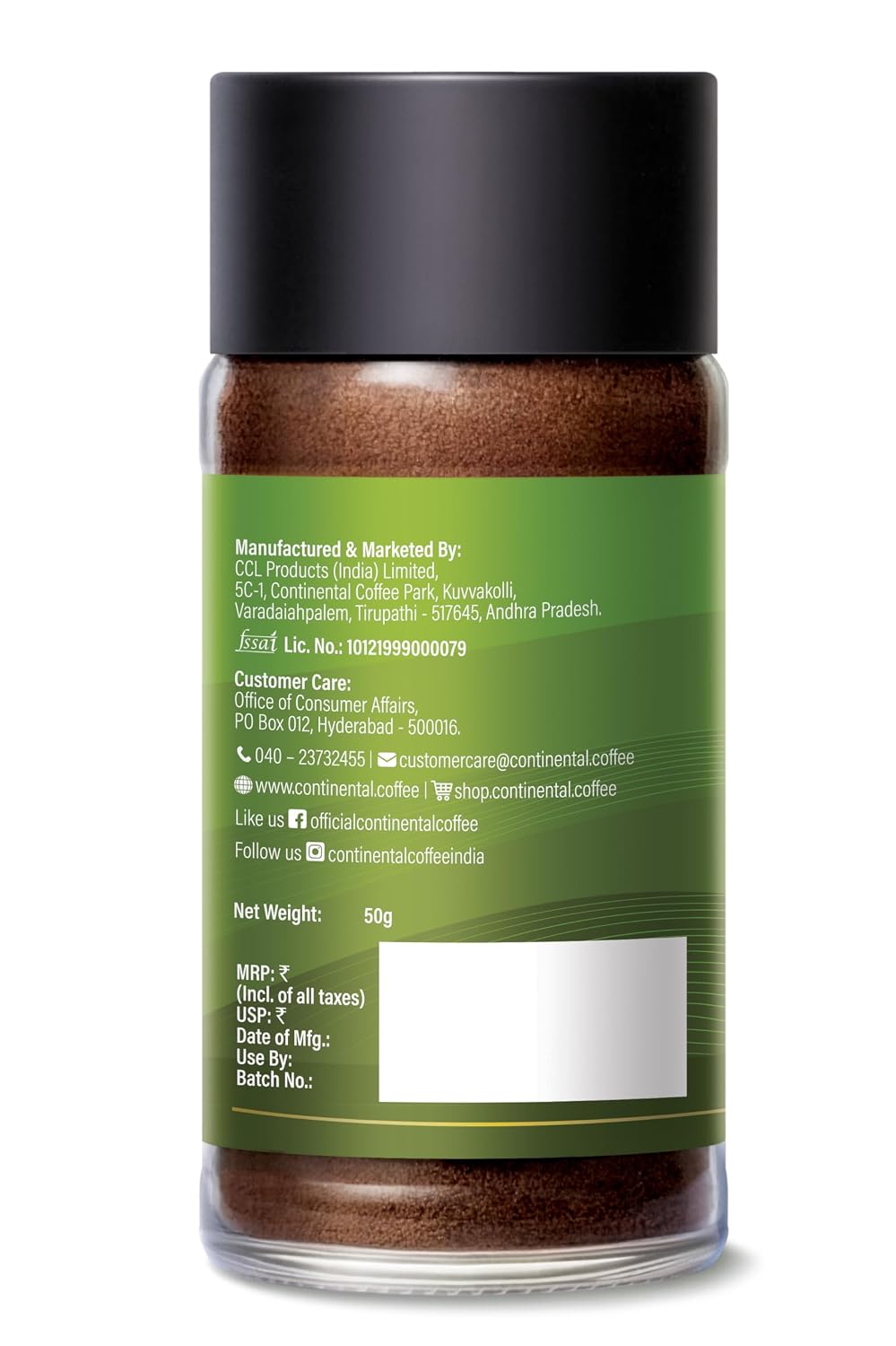 Continental Speciale | Hazelnut Flavoured Coffee | 50 gm Jar | Makes 25 Cups | Instant flavored coffee powder for both Hot & Cold Coffee | Medium Roast