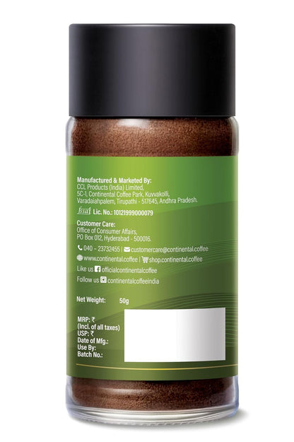 Continental Speciale | Hazelnut Flavoured Coffee | 50 gm Jar | Makes 25 Cups | Instant flavored coffee powder for both Hot & Cold Coffee | Medium Roast