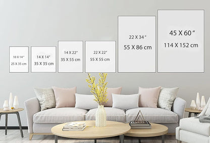 Printed Framed Canvas Painting for Home Decor Office Studio Wall Living Room Decoration (14x10inch Wrapped) - Single Flower
