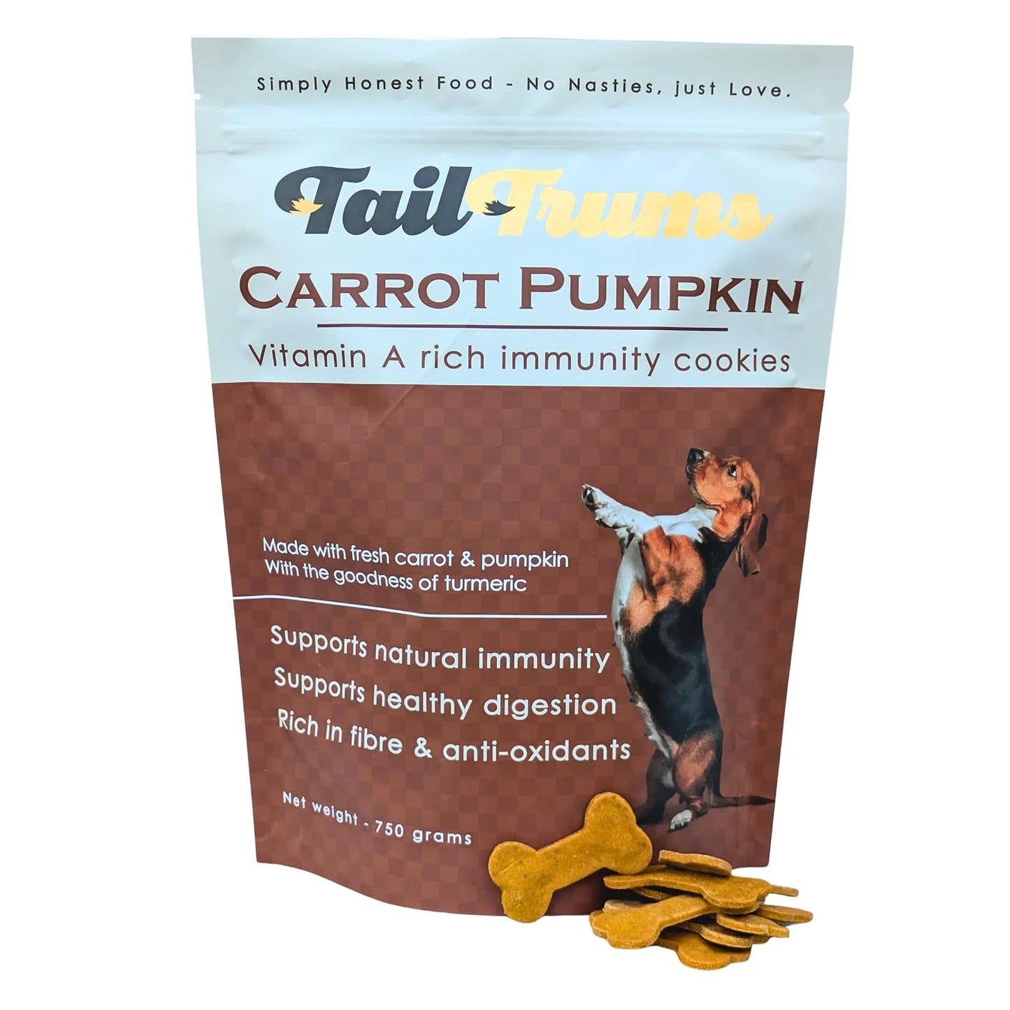 TailTrums Dog Biscuits – Carrot & Pumpkin Cookies 750g | Healthy Dog Food | All Breeds |