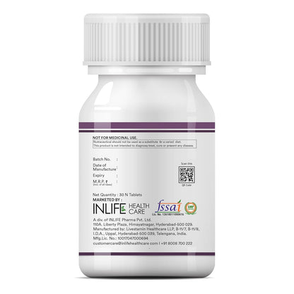 INLIFE Coenzyme Q10 100mg | CoQ10 Ubiquinone Supplement for Energy Management | Antioxidant for Men and Women - 30 Chewable Tablets (Pack of 1)