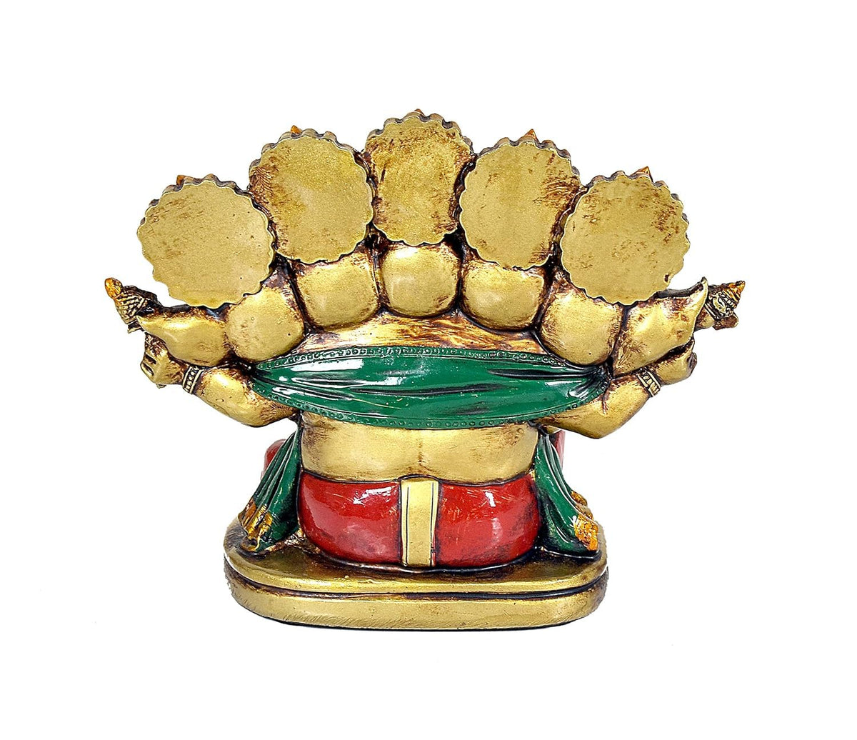 Panchmukhi Ganesha Idol, 5 Face Ganpati Murti Statue for Home Decor, Pooja Room, Home Temple, Living Room, Office & Festive Decoration