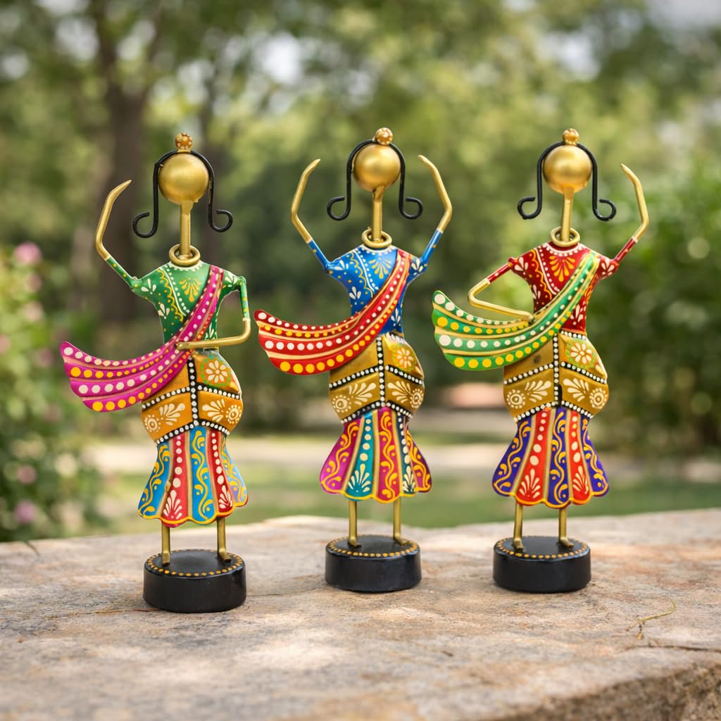 CraftVatika Home Decoration Items for Living Room, Rajasthani Dancing Lady Showpiece, Aesthetic Home Decor for Living Room Tabletop Wedding Anniversary Home House Warming Gifts Bew Home