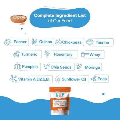BLEP Fresh Dog Food (Wet) Human Grade, Grain Free|Paneer, Quinoa & Mixed Veggies|Omega 3, 6, Vitamin A, D, E, B|Zero Preservatives & Sugar|Easily Digestible|for All Dog Breeds|100g (Pack of 1)